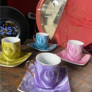 Elegant Floral Espresso Cup Set